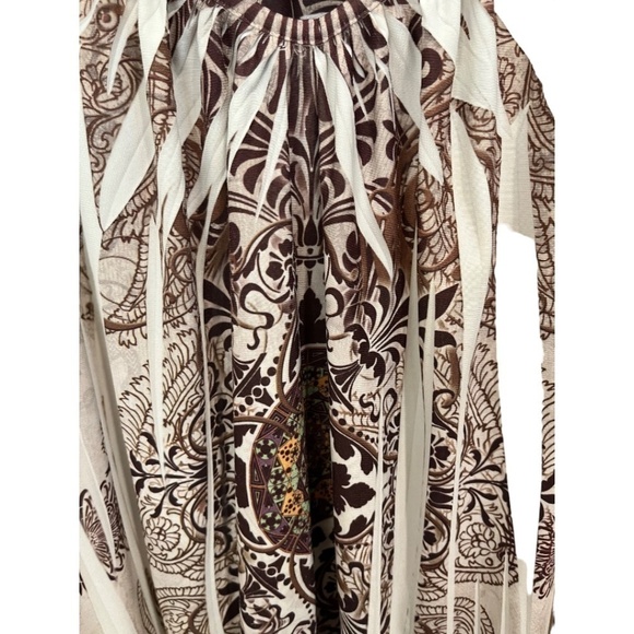 SERE Nade Plus Size Brown Design Short Sleeve Ruffle Hem Top Size 1X - Picture 2 of 4